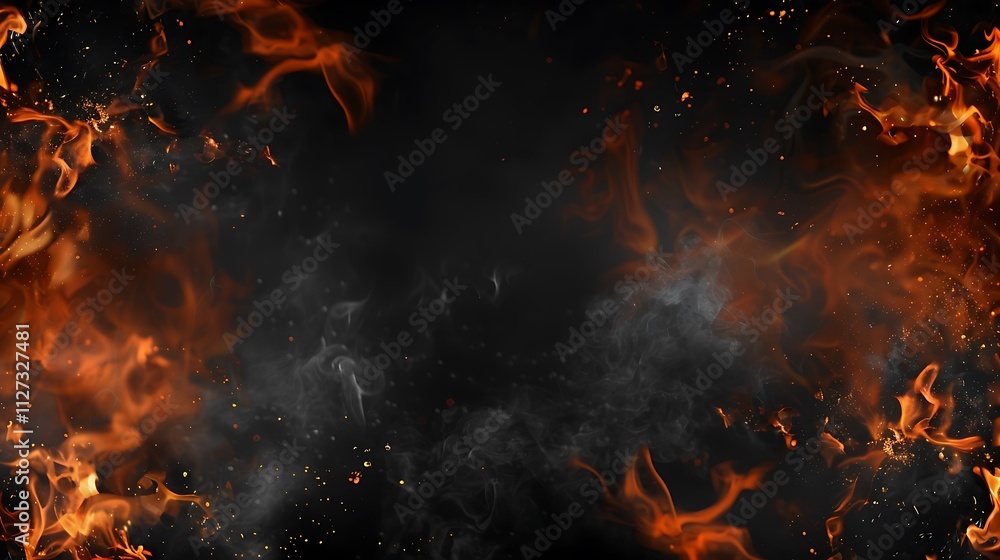 Fiery Inferno: A Dramatic Blaze Abstract Fiery Inferno: A Dramatic Blaze Abstract