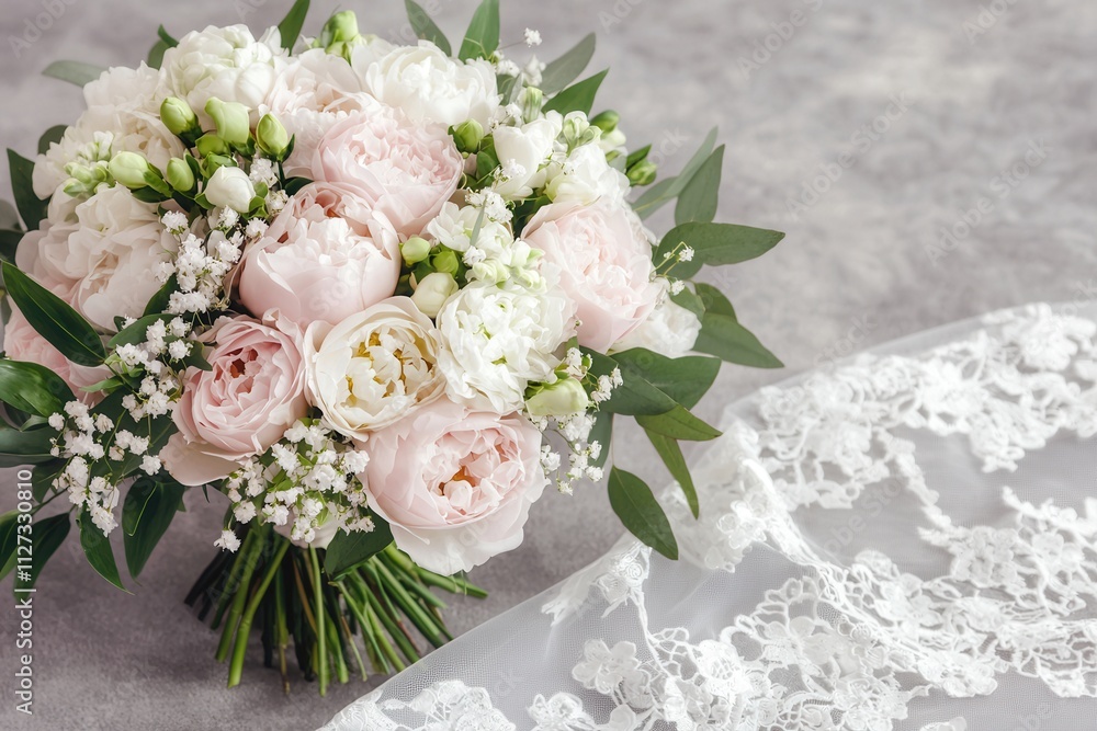 Elegant bridal bouquet arrangement floral studio wedding decor soft colors close-up romantic aesthetic Elegant bridal bouquet arrangement floral studio wedding decor soft colors close-up romantic aesthetic