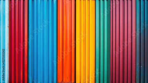 Wallpaper Mural Vibrant alignment of cargo shipping containers creating a striking visual pattern in a shipping yard for import and export industries Torontodigital.ca