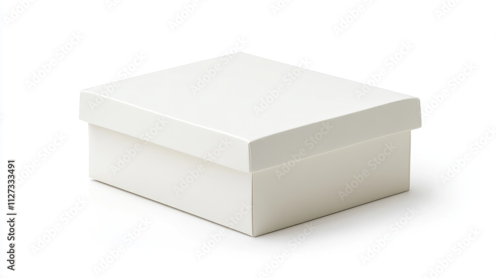 Elegant white gift box isolated on a clean background representing minimalism and perfect for various festive occasions Elegant white gift box isolated on a clean background representing minimalism and perfect for various festive occasions