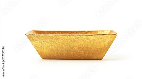 Traditional Chinese gold ingot symbolizing wealth and prosperity on a clean white background ideal for finance or cultural themes photo