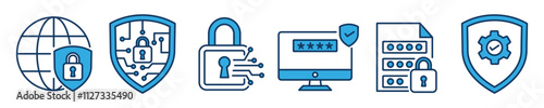 cyber security icon set. protection network symbol. data protection.  protection computer and technology. vector illustration 
