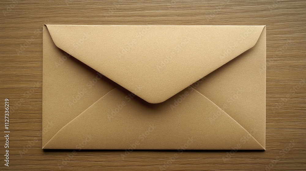 Blank envelope positioned on a wooden surface ideal for creative designs or stationery mockups showcasing minimalism and elegance Blank envelope positioned on a wooden surface ideal for creative designs or stationery mockups showcasing minimalism and elegance