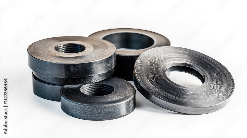 Disc mill cutters for metal in various widths arranged on a white background showcasing industrial cutting tools and their designs Disc mill cutters for metal in various widths arranged on a white background showcasing industrial cutting tools and their designs