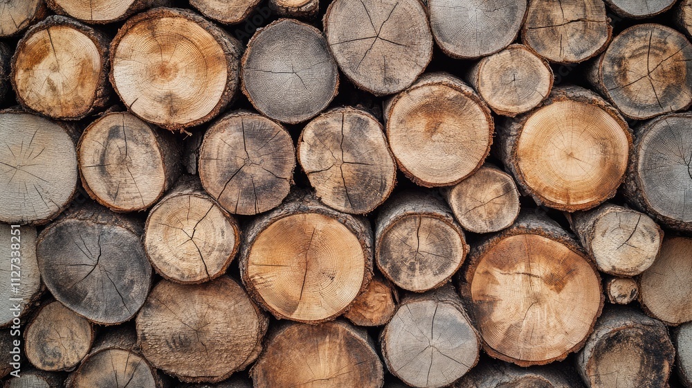 Wooden log wall texture with cross-sections in a rustic backdrop ideal for natural themed designs and text placement Wooden log wall texture with cross-sections in a rustic backdrop ideal for natural themed designs and text placement