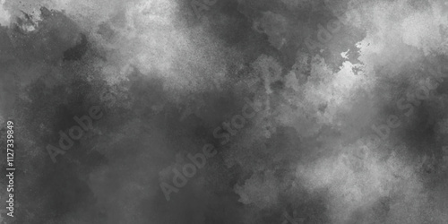 Rustic modern art watercolor atmosphere overlay effect black smoke texture overlays on abstract powder explosions Isolated background, dark gray distressed paper textured illustration grunge texture. 