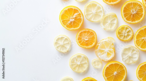 Freshly Sliced Lemons on White Background Healthy Citrus for Cold and Flu Remedies Natural Ingredients for Wellness and Refreshment