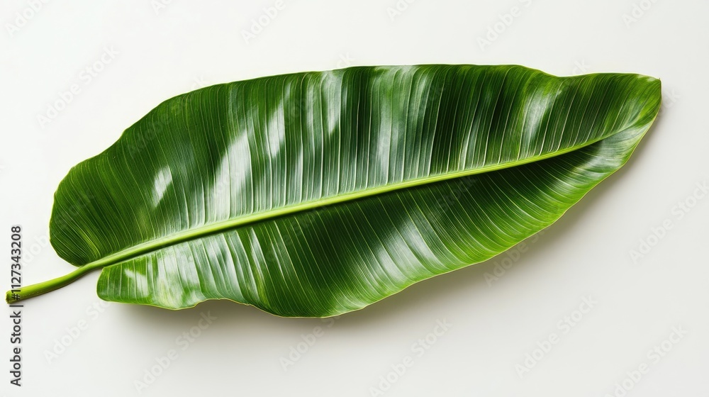Large green leaf isolated on a clean white background showcasing its texture and vibrant color for natural design concepts Large green leaf isolated on a clean white background showcasing its texture and vibrant color for natural design concepts