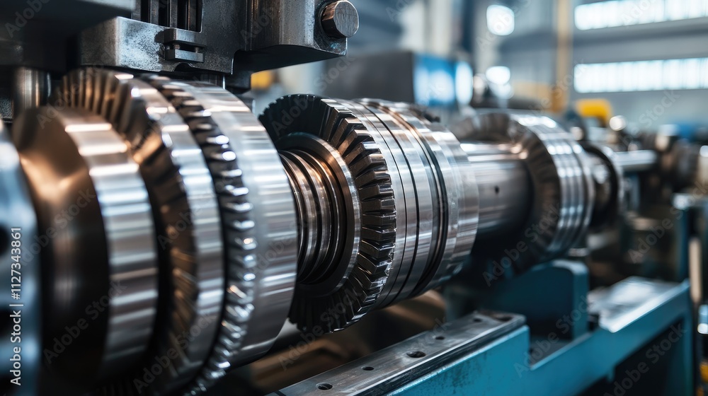 Industrial machinery and precision components in a manufacturing facility showcasing advanced engineering and heavy-duty equipment. Industrial machinery and precision components in a manufacturing facility showcasing advanced engineering and heavy-duty equipment.