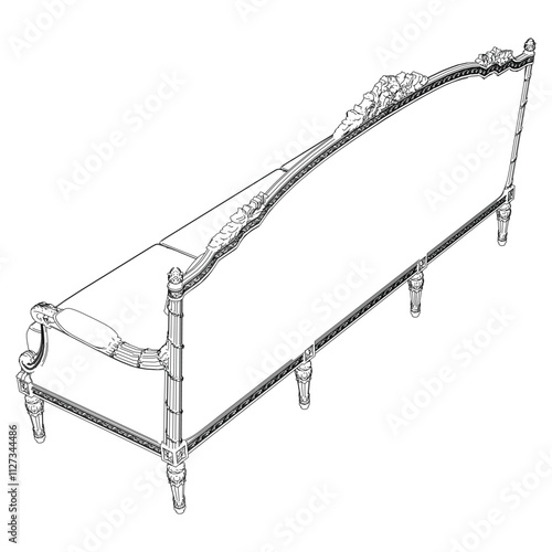 Continuous Line Art of Sofa – Classic Furniture and Interior Design Illustration