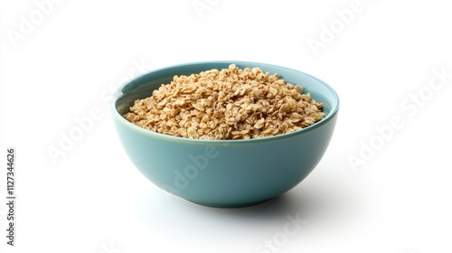 Organic quinoa cereal in a blue bowl showcasing healthy breakfast options with a clean white background for modern dietary concepts