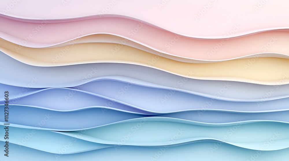 Abstract Pastel Wave Layers Design Background Abstract Pastel Wave Layers Design Background