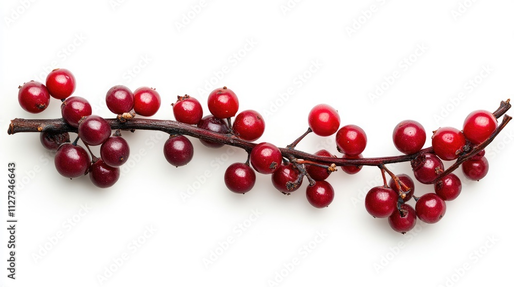 Fresh red grape cluster isolated on a white background showcasing ripe berries for food and beverage related concepts Fresh red grape cluster isolated on a white background showcasing ripe berries for food and beverage related concepts