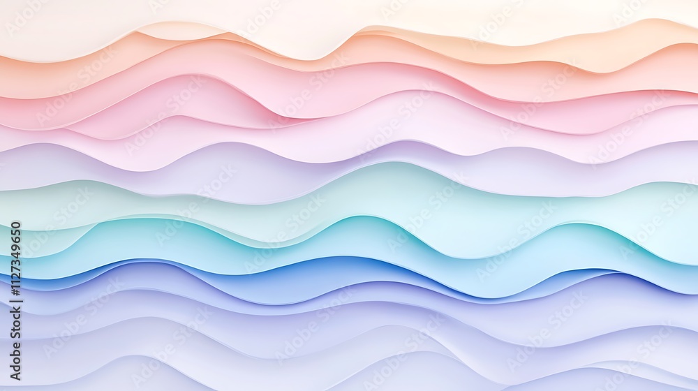 Abstract Pastel Waves Seamless Pattern Design Abstract Pastel Waves Seamless Pattern Design