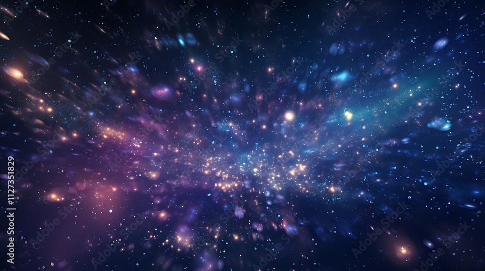 Naklejka premium A galaxy of gratitude sparkles in the night sky, welcoming the birth of an extraordinary New Year.