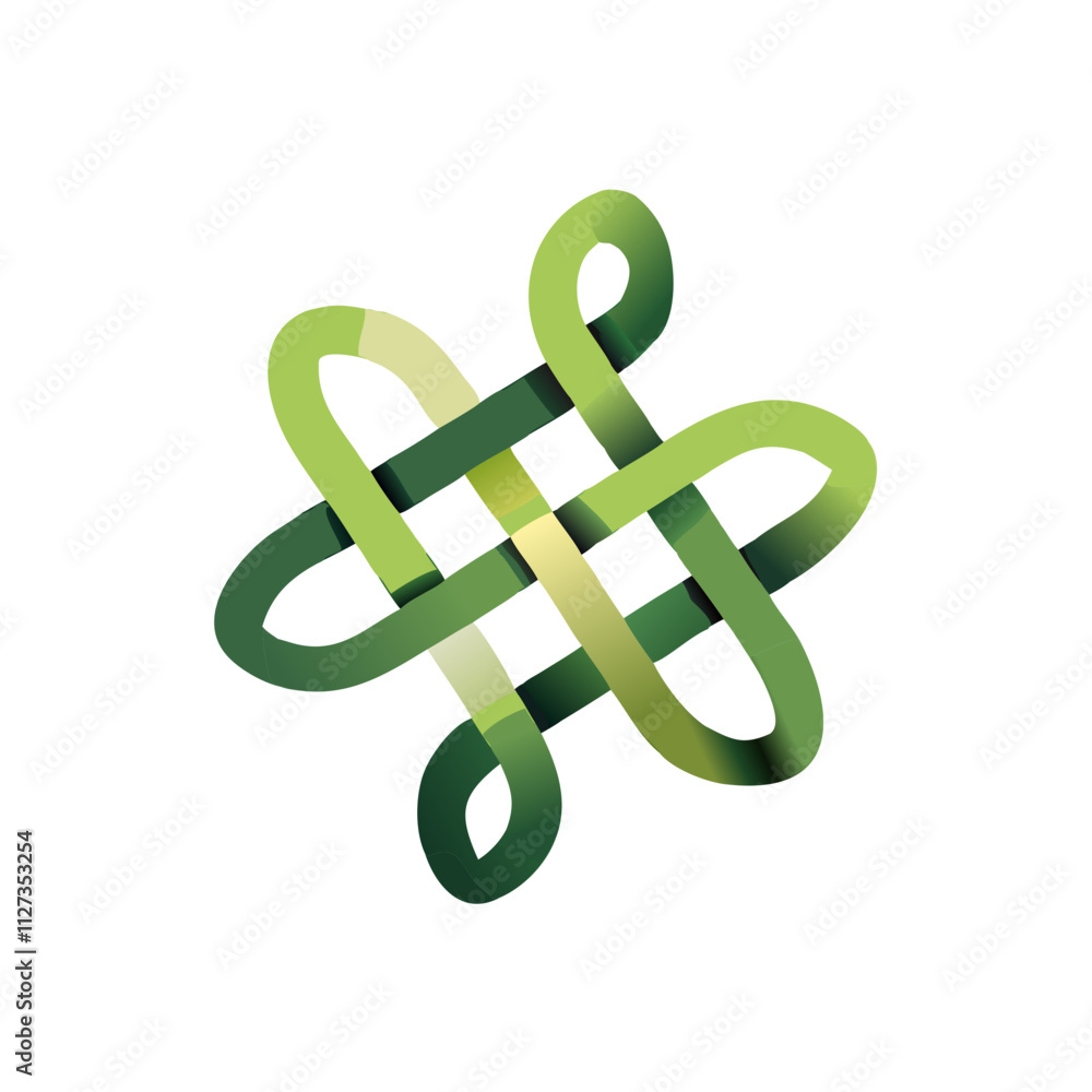Intricate Celtic knot design in green shades symbolizing Irish unity and heritage Intricate Celtic knot design in green shades symbolizing Irish unity and heritage