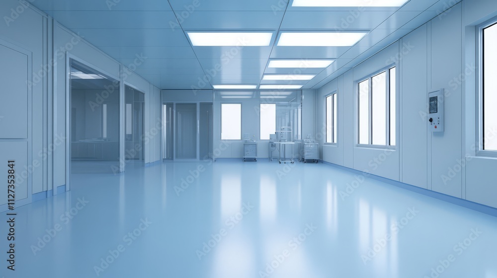 Cleanroom interior with medical equipment. Cleanroom interior with medical equipment.