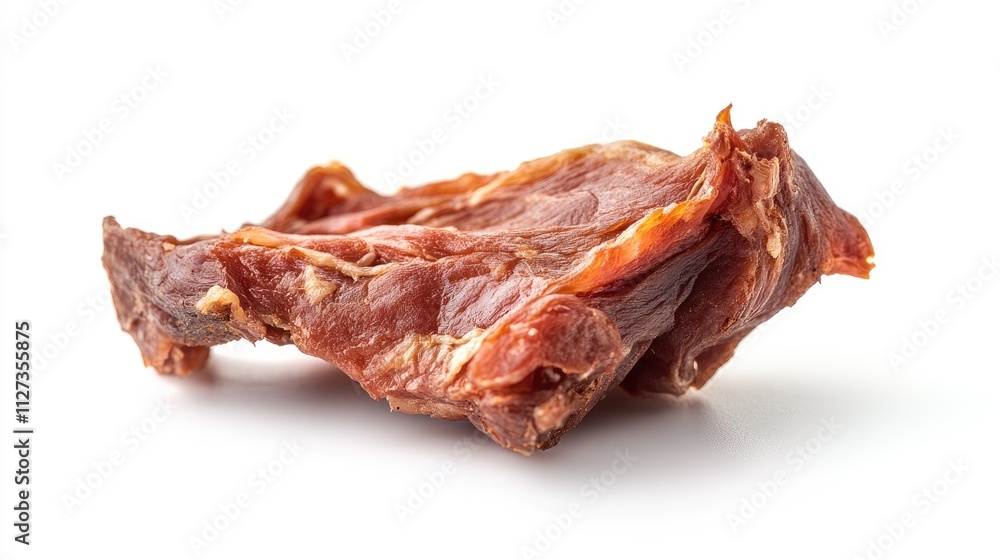 Smoked pork meat slice displayed on a clean white background showcasing its rich texture and flavor profile for culinary use. Smoked pork meat slice displayed on a clean white background showcasing its rich texture and flavor profile for culinary use.