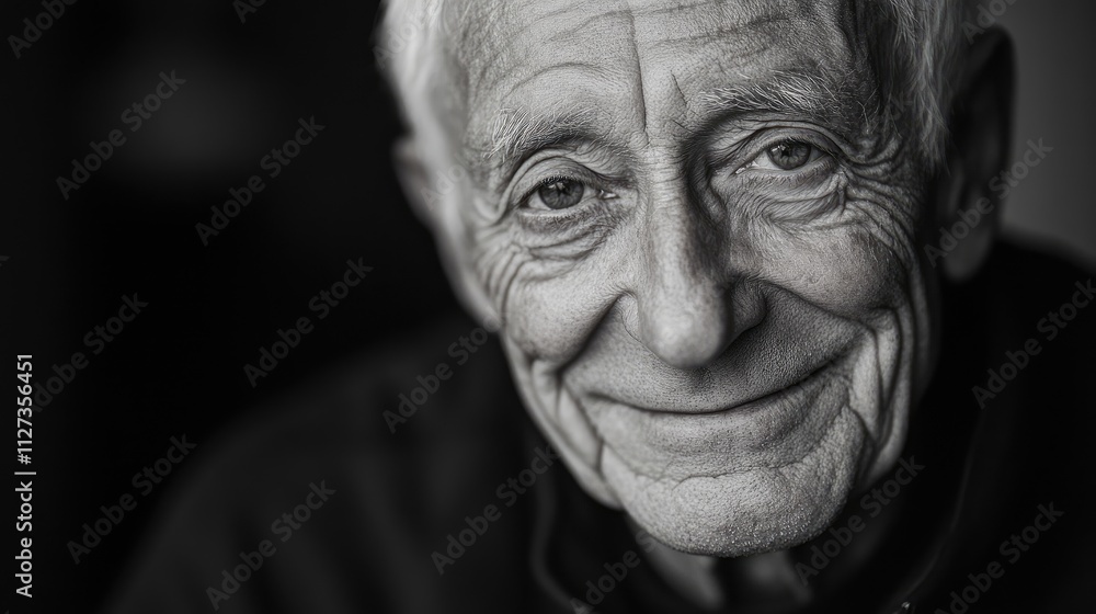Elderly man smiling warmly at the camera during self-isolation at home showcasing resilience and positivity in challenging times. Elderly man smiling warmly at the camera during self-isolation at home showcasing resilience and positivity in challenging times.