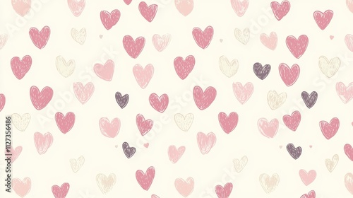 Pastel colored hearts seamless pattern creating a romantic, delicate and sweet atmosphere, perfect for valentine's day, wedding invitations, baby showers, or any lovely design project