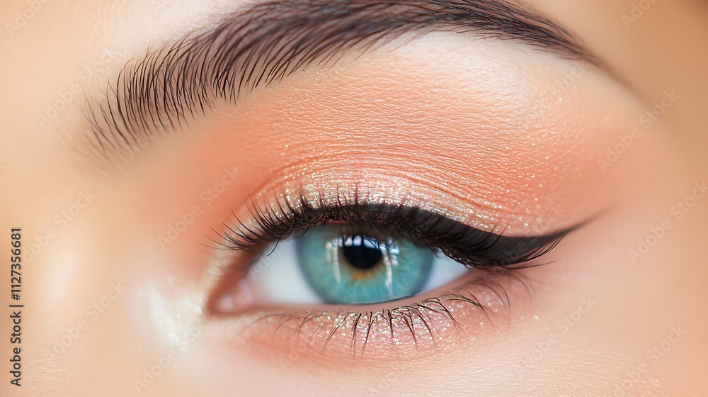 Obraz premium Close up of a beautifully made up eye