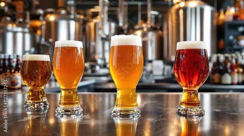 Craft Beer Tasting: Brewery, Beer Glasses, Ale, IPA photo