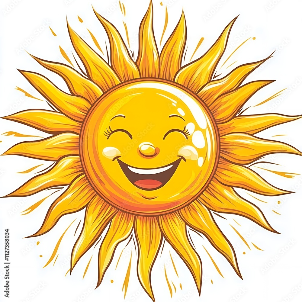 Happy sun cartoon illustration Happy sun cartoon illustration