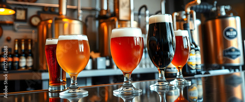 Craft Beer Tasting: Brewery, Beer Glasses, Ale, IPA photo