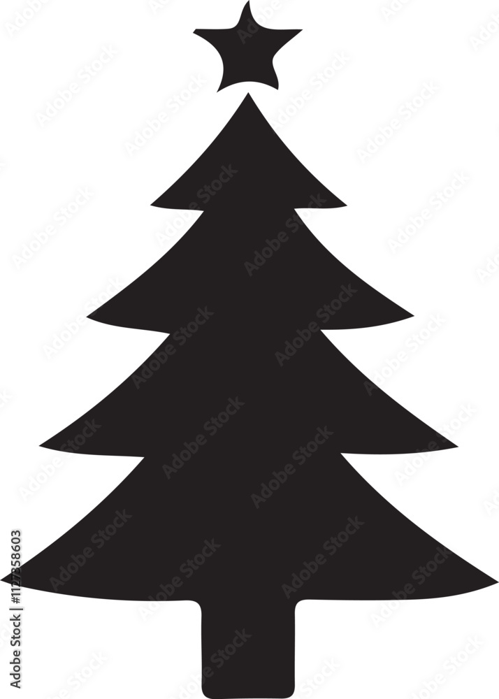 Charismas Tree symbol silhouette vector style illustration Charismas Tree symbol silhouette vector style illustration