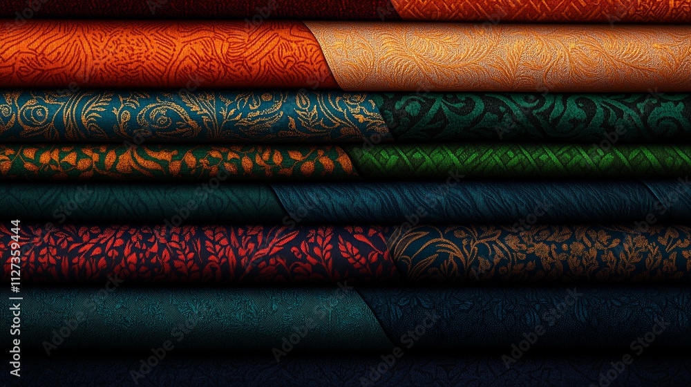A collection of raw fabric swatches, including cotton and silk, displayed to emphasize natural textures and vibrant color variety. A collection of raw fabric swatches, including cotton and silk, displayed to emphasize natural textures and vibrant color variety.
