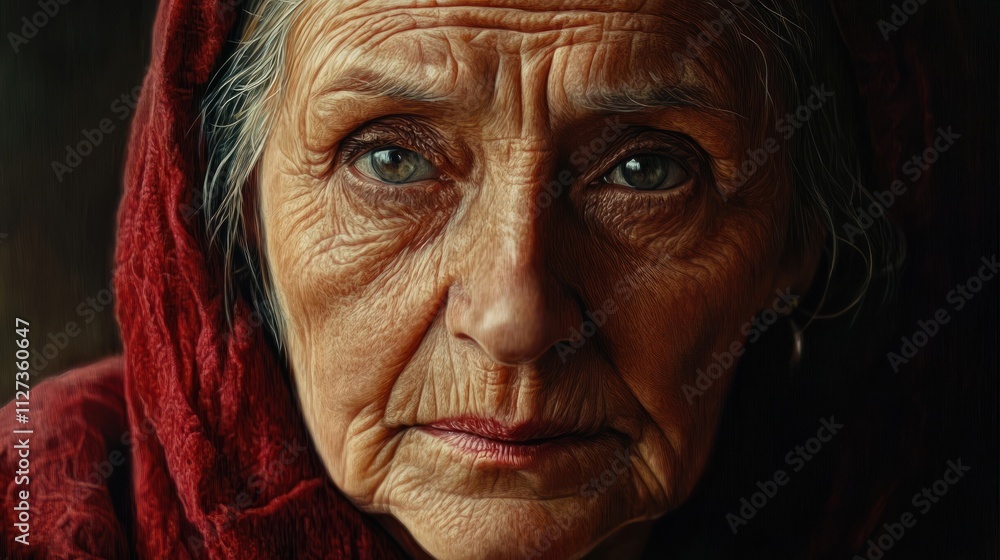Old woman sitting down. Old woman sitting down.