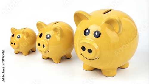 Three Yellow Piggy Banks Gr...
