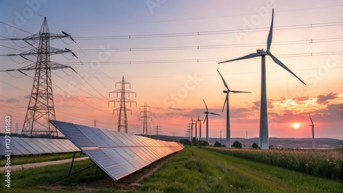 Sunset Landscape Solar Pane...