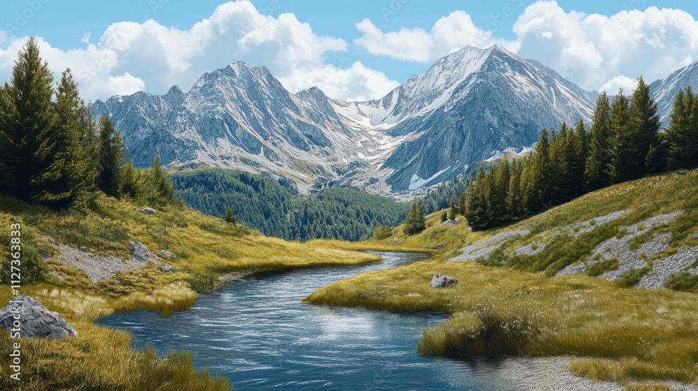 Scenic mountain nature along the Gerlos Alpine Road, Austria Scenic mountain nature along the Gerlos Alpine Road, Austria