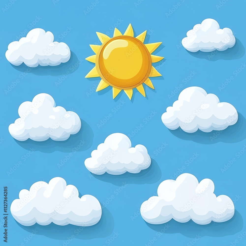 Sunny day with fluffy clouds Sunny day with fluffy clouds