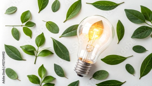 Glowing Lightbulb Surrounde...