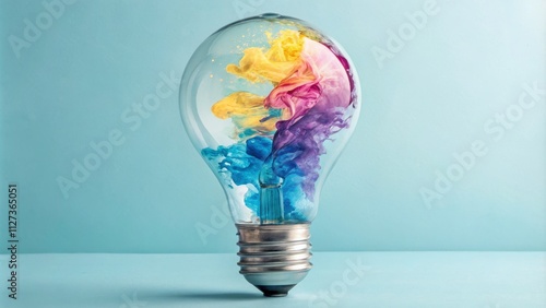 Colorful Ink in Lightbulb A...