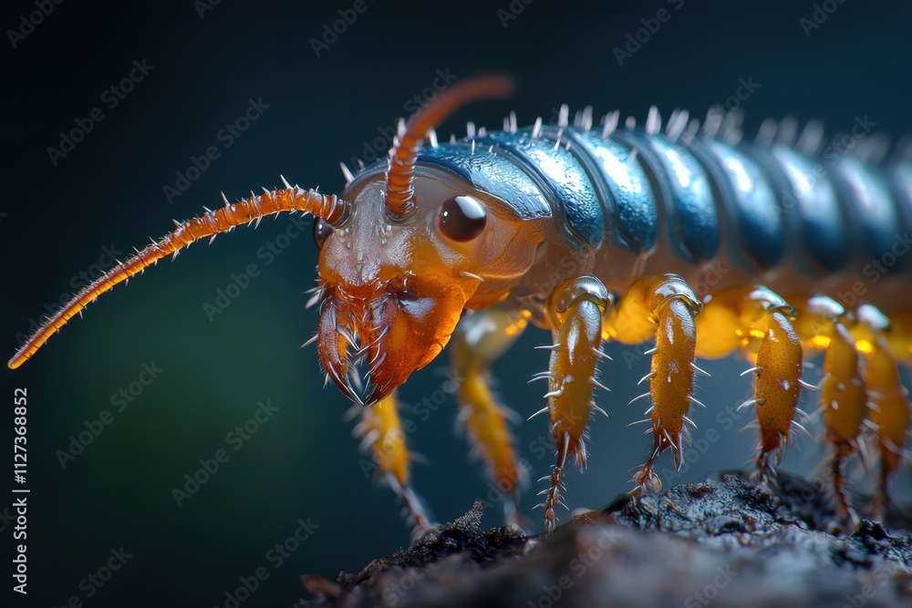 A close up of a large brown and orange centipede A close up of a large brown and orange centipede