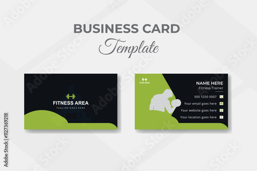 Gym business card design vector illustration