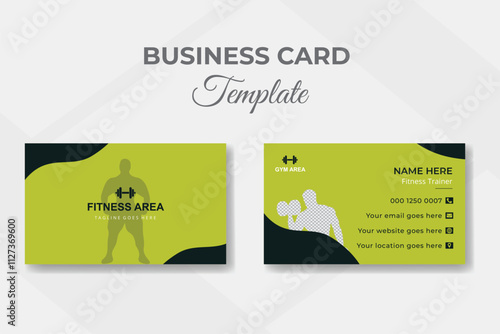 Fitness GYM business card or horizontal template design