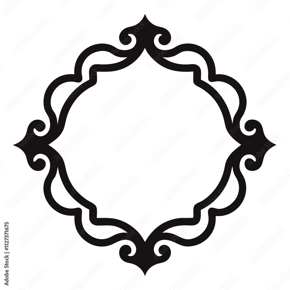 Decorative Frame Border Design with Ornament, Easily Editable Vector File MiLon Graphic