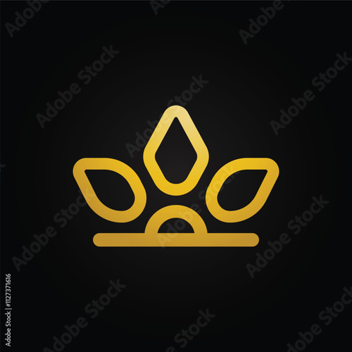 Gold luxury crown logo icon design vector illustration
