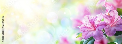 A vibrant display of pink flowers against a soft, dreamy background.