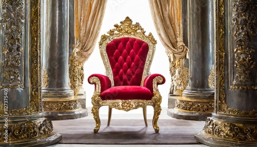 Exquisite Luxury Throne A Majestic Seat of Elegance and Comfort, Perfect for Royalty and Sophistication in Any Opulent Setting or Grand Interior Design Scheme photo