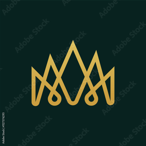 Gold luxury crown logo icon design vector illustration