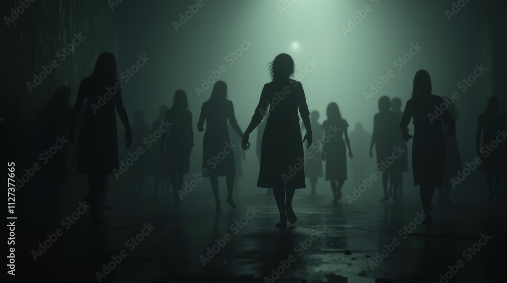 A stark visual representation of exploitation, featuring a shadowy figure symbolizing victims in a vulnerable position, set against a dark and oppressive background to evoke awareness A stark visual representation of exploitation, featuring a shadowy figure symbolizing victims in a vulnerable position, set against a dark and oppressive background to evoke awareness