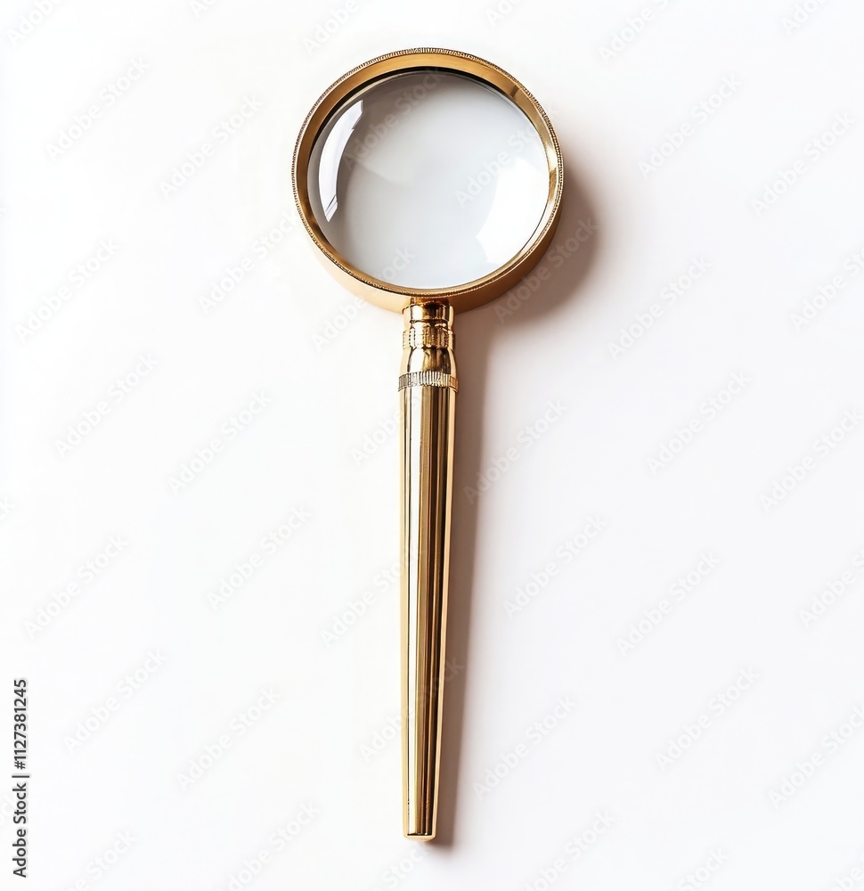 a magnifying glass on a white background, with no shadows a magnifying glass on a white background, with no shadows