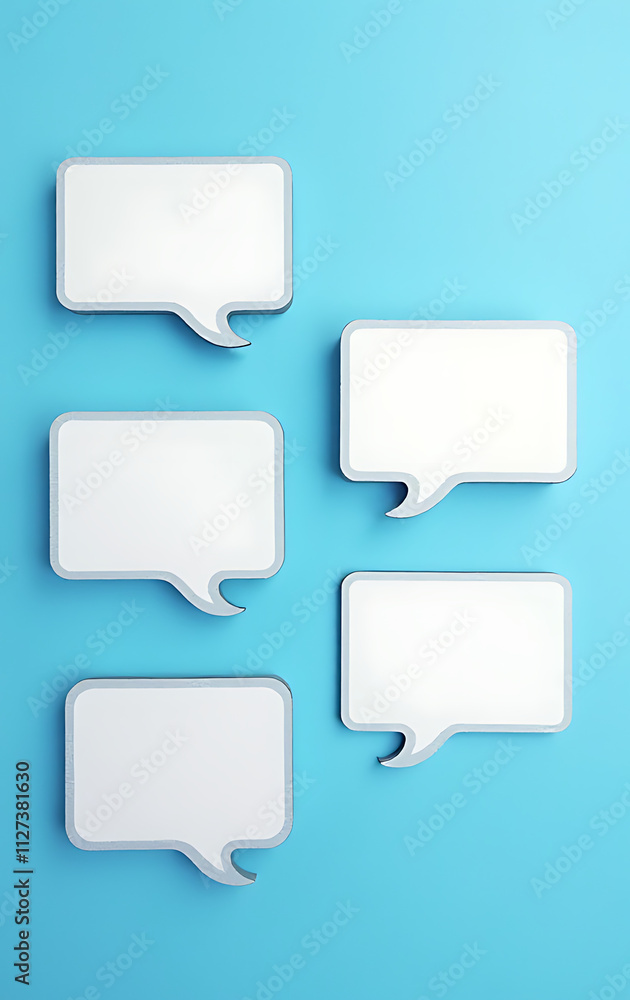 Concepts are presented with speech bubbles on a blue background using chat icons to convey their ideas clearly and visually._00002_ Concepts are presented with speech bubbles on a blue background using chat icons to convey their ideas clearly and visually._00002_