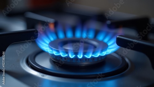 Wallpaper Mural Gas is burning. Kitchen gas stove for cooking. Torontodigital.ca