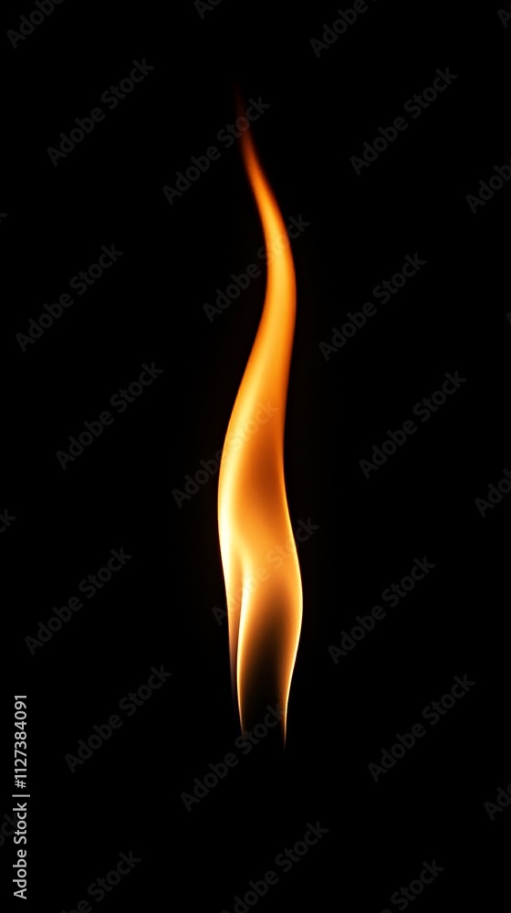 A close-up shot of a single flame burning over a black backdrop. A close-up shot of a single flame burning over a black backdrop.